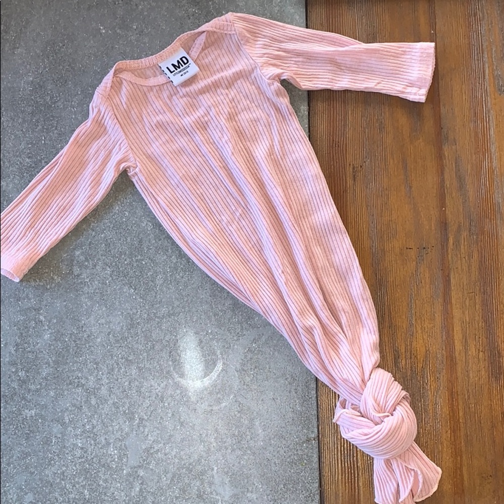 Pastel Pink Ribbed Baby Sleep Gown
